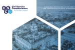 Civil service commissioners logo and picture of city hall